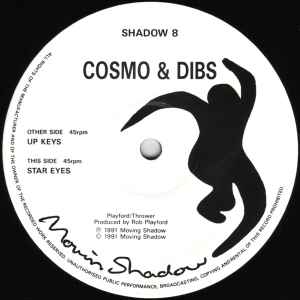 Image of Label Cover of 4825256E: 12" - COSMO & DIBS, Star Eyes  / Up Keys (Mercury; SHADOW8, UK 1991, Picture Sleeve) Multiple hairlines, plays with some crackle but nothing major. Tape on sleeve and stickers on label  G+/G+