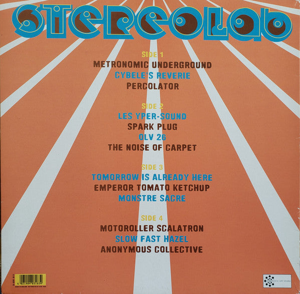 Image of Back Cover of 4824308E: 2xLP - STEREOLAB, Emperor Tomato Ketchup (Duophonic; DUHFD11, UK 1996, Gatefold, Black Vinyl) Very Strong VG, Edge Wear, Slight Sticker Damage And Heavy Corner Bump To Sleeve  G+/VG