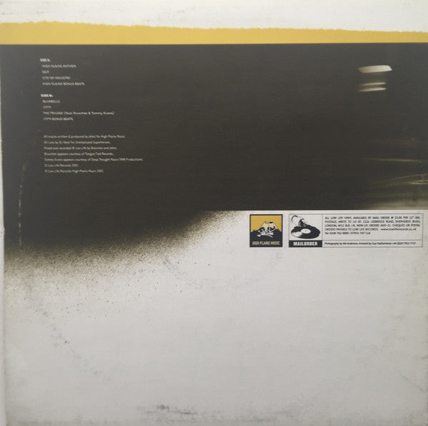 Image of Back Cover of 12" - G+/G+ - JEHST, High Plains Drifter (Low Life; LOW12, UK 2001, Picture Sleeve), Record has many hairlines. Sleeve has ringwear, staining, sticker on front. ,  - 4226172E