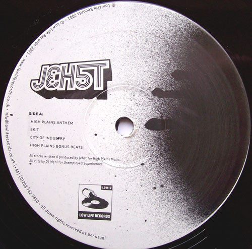 Image of Label Cover of 12" - G+/G+ - JEHST, High Plains Drifter (Low Life; LOW12, UK 2001, Picture Sleeve), Record has many hairlines. Sleeve has ringwear, staining, sticker on front. ,  - 4226172E
