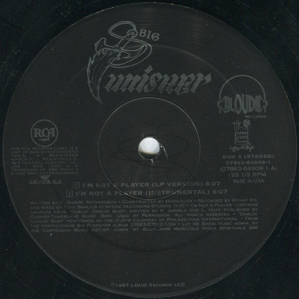 Image of Label Cover of 12" - G+/VG - BIG PUNISHER, I'm Not A Player (Loud Records; 07863-64909-1, US 1997, Picture Sleeve), Some marks and scuffs on record. Sleeve has shrink-wrap, with bumped / creased corners,  - 3616376C