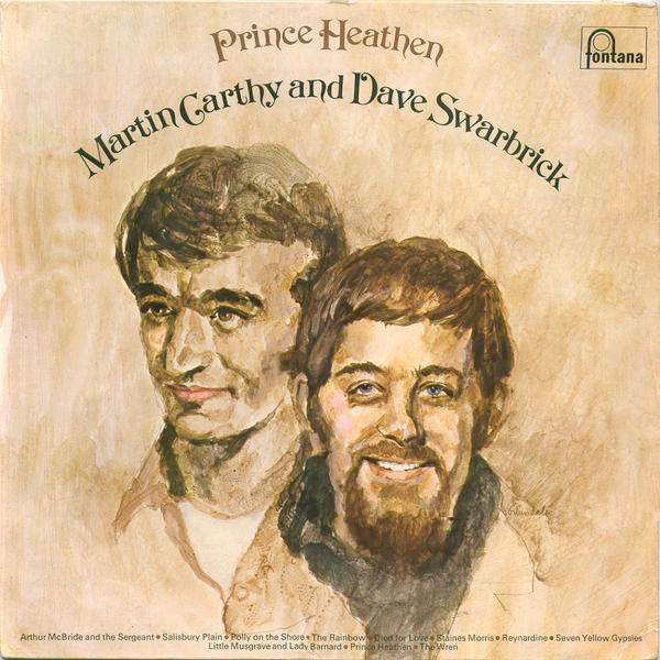 Image of Front Cover of 3524370E: LP - MARTIN CARTHY AND DAVE SWARBRICK, Prince Heathen (Fontana Blue/Silver; STL 5529, UK 1970s Reissue, Laminated Sleeve)   VG+/VG+