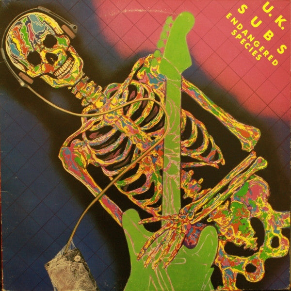 Image of Front Cover of LP - VG/G+ - U.K. SUBS, Endangered Species (NEMS; NEL6021, UK 1982, Insert), Quite a few little light surface marks, Lightly worn sleeve,  - 3316212C