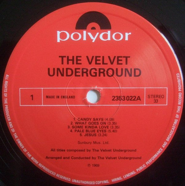 Image of Label Cover of 5144019S: LP - THE VELVET UNDERGROUND, The Velvet Underground (Third Album) (Polydor Red; 2353 022, UK 1970s Reissue) a few hairlines, light spine wear, feint ring wear  VG/VG