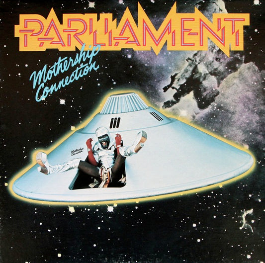 Image of Front Cover of 4014245C: LP - PARLIAMENT, Mothership Connection (Casablanca; 824-502-1, US 1986 Reissue) Disc is clean apart from a couple of light marks. Corner bump and very light edge wear to sleeve.  VG+/VG+