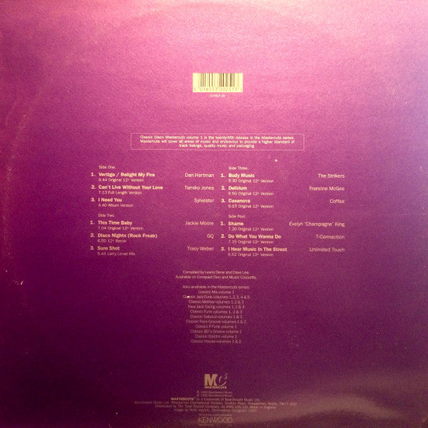 Image of Back Cover of 2xLP - VG/VG+ - VARIOUS, Classic Disco (Mastercuts; CUTSLP25, UK 1995, Gatefold), Edge Wear,  - 3316109C