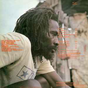 Image of Back Cover of LP - G+/VG - BURNING SPEAR, Hail H.I.M. (Burning Spear; RDC 2003, UK 1980, Glossy Sleeve, Inner), Light marks. Plays well. Writing on sleeve (front & back),  - 0726050E