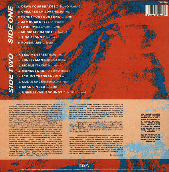 Image of Back Cover of LP - VG/VG - SCOTTY, Unbelievable Sounds (Trojan Records; TRLS 264, UK 1988), ,  - 3646302S