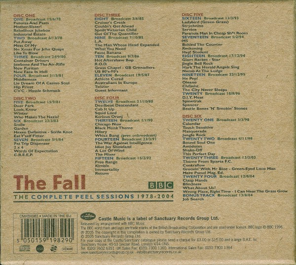 Image of Back Cover of 6xCD - VG+/VG+ - THE FALL, The Complete Peel Sessions 1978-2004 (BBC; CMXBX982, UK 2005, Box Set, Booklet), Some slight water mark on dics 2 cover,  - 3136065E