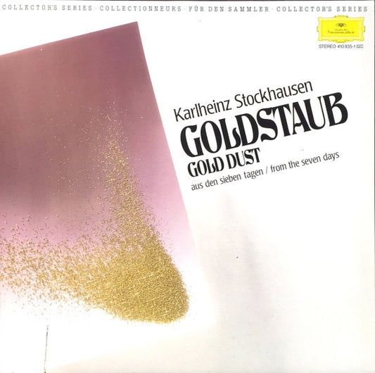 Image of Front Cover of 4014129C: LP - KARLHEINZ STOCKHAUSEN, Goldstaub / Gold Dust (Deutsche Grammophon; 410 935-1, Germany 1980s Reissue) Light hairline marks  VG/VG