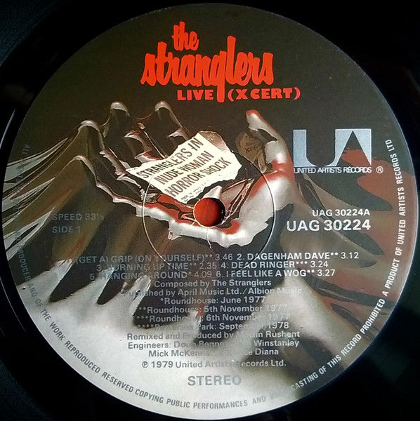 Image of Label Cover of LP - VG/VG - THE STRANGLERS, Live (X Cert) (United Artists Custom Labels; UAG 30224, UK 1979, Inner), ,  - 2026029E