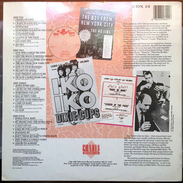 Image of Back Cover of 2xLP - VG/VG+ - VARIOUS, The Red Bird Story (Charly Records; CDX 15, UK 1987, Gatefold), ,  - 2016351C