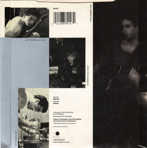 Image of Back Cover of 1654124S: 7" - LA'S, Way Out / Endless (Go Discs!; GOLAS 1, UK 1987, Picture Sleeve)   VG/VG+