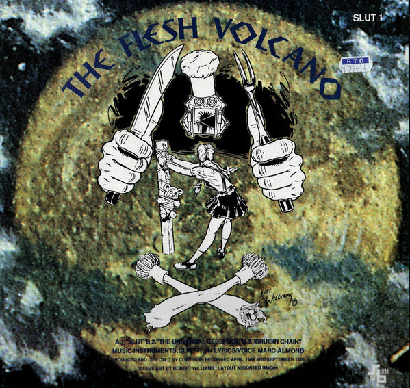 Image of Back Cover of 4224038C: 12" - FLESH VOLCANO (FOETUS/M. ALMOND), Slut (Some Bizzare; SLUT1, UK 1987, Picture Sleeve, No Sticker)   VG/VG