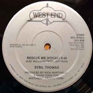 Image of Back Cover of 4214038C: 12" - SYBIL THOMAS, Rescue Me (West End; 22160, US 1983, Company Sleeve) Lightest of marks.  EX/VG+