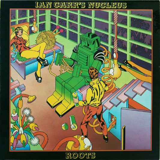 Image of Front Cover of LP - VG/VG+ - IAN CARR'S NUCLEUS, Roots (Vertigo Spaceship; 6360 100, UK 1973, Laminated Sleeve), Strong VG sleeve. Light laminate creasing and corner wear.,  - 0746331S