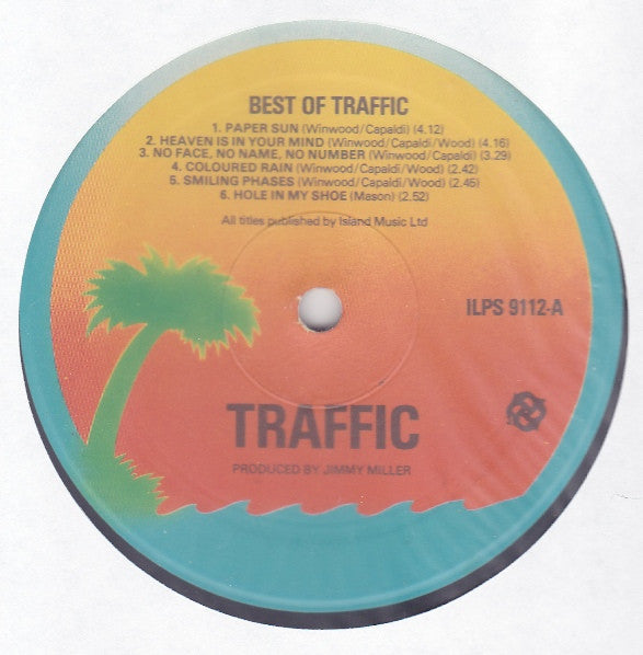 Image of Label Cover of LP - VG/VG+ - TRAFFIC, Best of (Island Pink Rim; ILPS9112, UK 1970s Reissue), ,  - 3616088C
