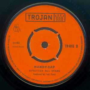 Image of Back Cover of 7" - /G+ - DAVID ISAACS / UPSETTER ALL STARS, Place In The Sun / Handy Cap (Trojan Records; TR-616, UK 1968, 4-Prong centre), Centre intact.,  - 2226183E