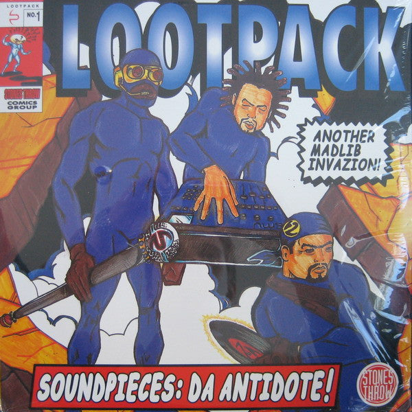 Image of Front Cover of 4844319S: 3xLP - LOOTPACK, Soundpieces: Da Antidote! (Stones Throw Records ; STH2019, US 1999, Picture Sleeve, 3 Inners) Minor corner creasing. A couple of light marks on discs but great condition for a 90's hip-hop LP, nothing that affects play.   VG/VG+