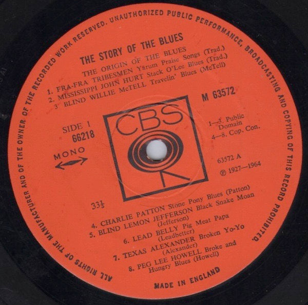 Image of Label Cover of 2xLP - VG+/VG+ - VARIOUS, The Story of the Blues (CBS Smooth Orange ; 66218, UK 1969, Laminated Gatefold Sleeve, Mono), Strong VG+, Company Inners,  - 2826175E