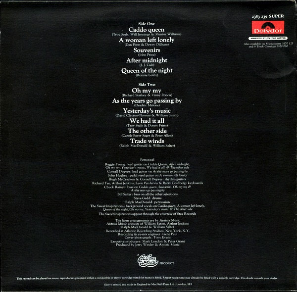 Image of Back Cover of LP - VG/VG - MAGGIE BELL, Queen of the Night (Polydor; 2383 239, UK 1974), Strong VG Throughout, Sticker residue to sleeve,  - 4116241C