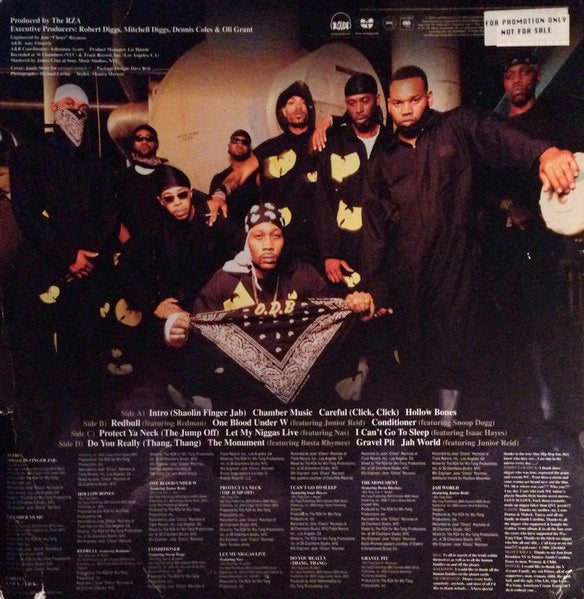 Image of Back Cover of 2xLP - G+/VG - WU-TANG CLAN, The W (Loud; C2 62193, US 2000), Several light hairlines. WOL. Sleeve has heavy edgewear and ringwear, creases, promo sticker on rear. ,  - 4126059E