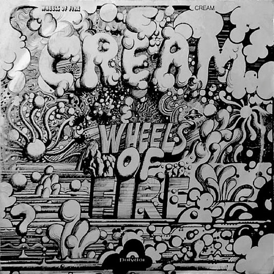Image of Front Cover of 2xLP - VG/G - CREAM, Wheels Of Fire (Polydor; 583 031/2, UK 1968, Silver Foil Gatefold Sleeve, Stereo), Sticker On Inside Gatefold,  - 3146160S