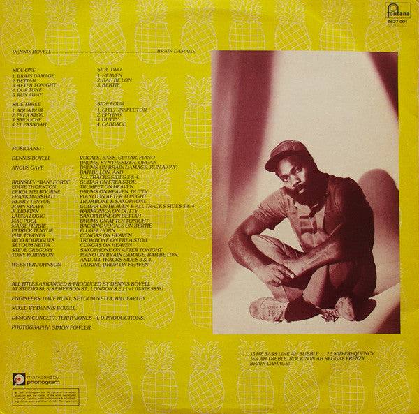 Image of Back Cover of 2xLP - VG/VG - DENNIS BOVELL, Brain Damage (Fontana; 6627 001, UK 1981), Conservative grading, lovely copy.,  - 2016382C