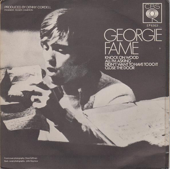 Image of Back Cover of 0124091E: 7" EP - GEORGIE FAME, Georgie Fame (CBS; EP 6363, UK 1967, Laminated Front Sleeve) Strong VG+, Corner Bump  VG+/VG+