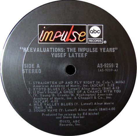 Image of Label Cover of 2xLP - VG/VG+ - YUSEF LATEEF, Reevaluations: The Impulse Years (Impulse!; AS-9259-2, US 1973, Gatefold), ,  - 4426121E