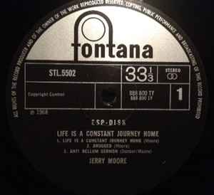 Image of Label Cover of LP - VG/VG - JERRY MOORE, Life Is A Constant Journey Home (Fontana; 888 800 TY, Netherlands 1968), Light marks. Ringwear on sleeve. Sticker residue on back of sleeve.,  - 3846125S