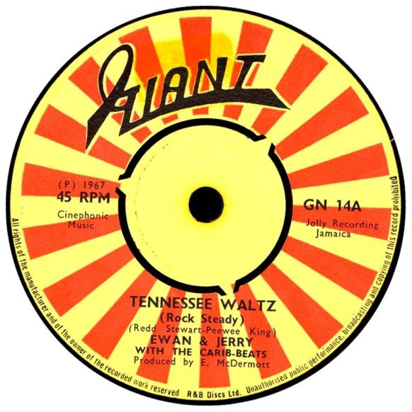 Image of Front Cover of 7" - /G - EWAN & JERRY, Tennesse Waltz / You've Got Something (Giant; GN 14, UK 1967, 4 prong centre), Plays well. Large centre hole. WOL,  - 2526086E