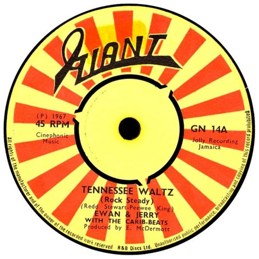 Image of Front Cover of 7" - /G - EWAN & JERRY, Tennesse Waltz / You've Got Something (Giant; GN 14, UK 1967, 4 prong centre), Plays well. Large centre hole. WOL,  - 2526086E