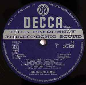 Image of Label Cover of LP - G+/G - THE ROLLING STONES, Out of Our Heads (Decca Blue Unboxed; SKL4733, UK 1965, Front Laminated Non-Flipback Sleeve, Stereo, K/T Tax Code), ,  - 1026155E
