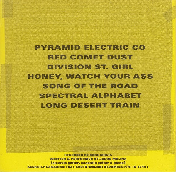 Image of Back Cover of LP - VG+/VG+ - JASON MOLINA, Pyramid Electric Co (Secretly Canadian; SC087, US 2004, Insert, With CD.), Paper scuffs.,  - 3826296E