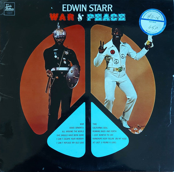 Image of Front Cover of 3814387C: LP - EDWIN STARR, War & Peace (Tamla Motown; STML 11171, UK 1970, Flipback Slv) Light marks to disc. Creases to laminate sleeve.  G+/G+