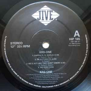 Image of Label Cover of 2xLP - G/G+ - KRS ONE, KRS One (Jive; HIP 165, UK 1995, Picture Sleeve, 2 Inners), lots of damage to sleeve bottom front and rear - peel marks and edge split/tear. printed inners. strong G+ vinyl - only few faint marks and hairlines,  - 2946078S