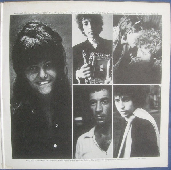 Image of Back Cover of 2xLP - VG/VG+ - BOB DYLAN, Blonde on Blonde (CBS Smooth Orange (33 1/3 On Label); 66012, UK 1974 Reissue, Laminated Gatefold, No Flipback, Stereo 2nd Issue w/9 Photos, B2: "Stuck In Mobile With Thee" on sleeve. "Memphis Blues Again" on label. "Bob Dylan" above "Blonde On Blonde" and 'Record 1' / 'Record 2' on the record labels.), Strong VG cover with minor edge wear., Sleeve:No 'Stereo' logo on front and no logos on back.66012 on spine and above CBS logo on frontInside gatefold 9 p