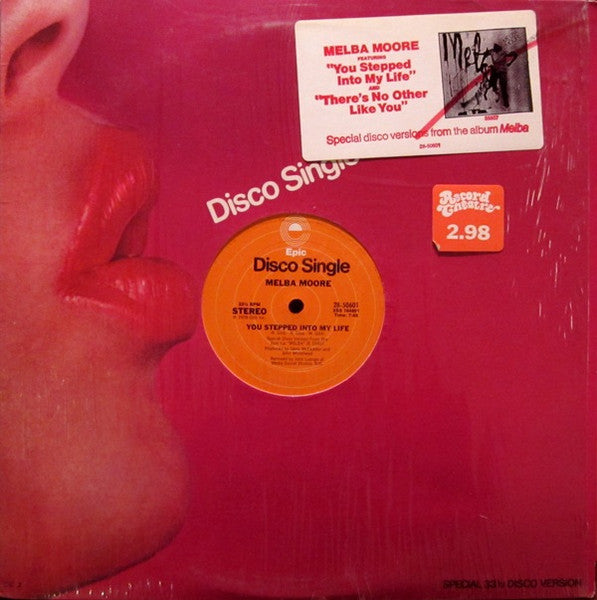 Image of Back Cover of 4925406E: 12" - MELBA MOORE, You Stepped Into My Life / There's No Other Like You (Epic; 28-50601, US 1978, Company Sleeve) Light Marks only. Writing on sleeve.  G+/VG
