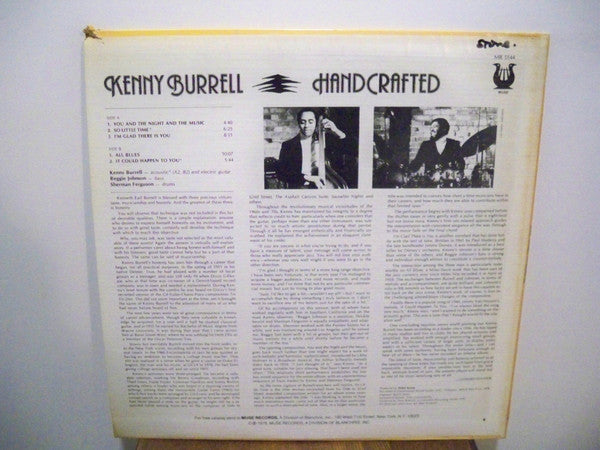 Image of Back Cover of LP - VG/VG - KENNY BURRELL, Handcrafted (Muse; MR 5144, US 1978), ,  - 2326049E