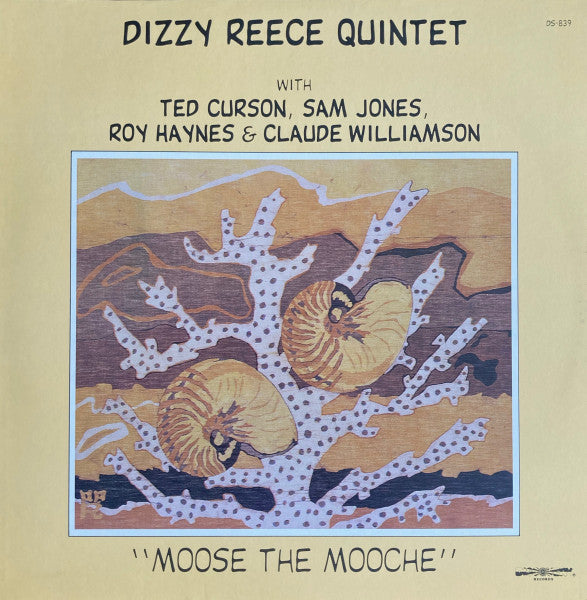 Image of Front Cover of LP - G+/VG - DIZZY REECE QUINTET, Moose The Mooche (Discovery; DS-839, US 1982 Reissue), Record has mainly storage scuffs. Sleeve worn, scuffed, stained; with drill hole at corner, split top seam, damage along spine, and stickers / sticker damage on front,  - 2716245C