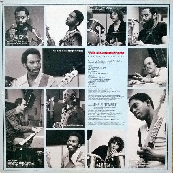 Image of Back Cover of LP - VG/VG - THE HEADHUNTERS, Straight From The Gate (Arista; AB 4146, US 1977, Picture Sleeve), Slight crease on corner sleeve,  - 3526215E