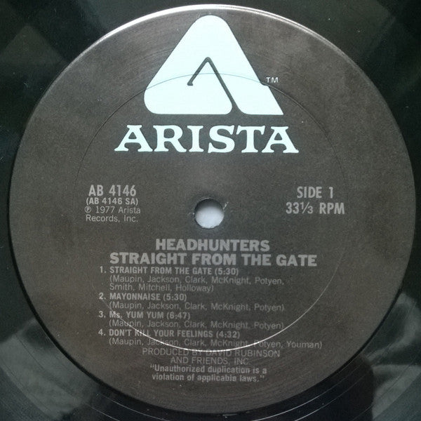 Image of Label Cover of LP - VG/VG - THE HEADHUNTERS, Straight From The Gate (Arista; AB 4146, US 1977, Picture Sleeve), Slight crease on corner sleeve,  - 3526215E