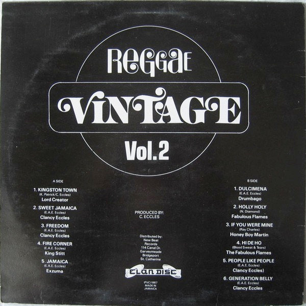 Image of Back Cover of LP - VG/VG - VARIOUS ARTISTS, Reggae Vintage Volume 2 (Clan Disc; , Jamaica 1987), Quite a few visual marks, plays great, minor surface only. Light wear on sleeve.,  - 2716119C