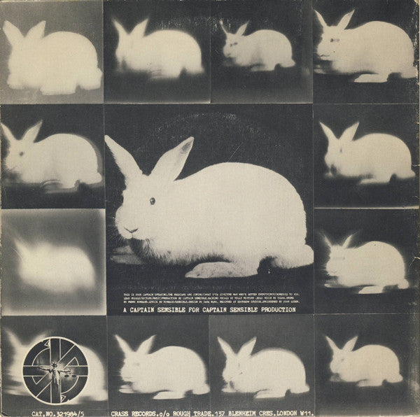 Image of Back Cover of 7" - VG/VG - CAPTAIN SENSIBLE, This Is Your Captain Speaking (Crass Records; 321984/5, UK 1981, Gatefold), Vinyl Fogged, Split Seam,  - 1226437E