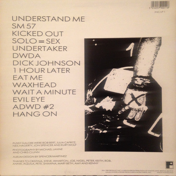 Image of Back Cover of LP - VG/VG - PUSSY GALORE, Dial M (Product Inc; INCLP1, UK 1989, No Poster), Strong VG,  - 2946098S