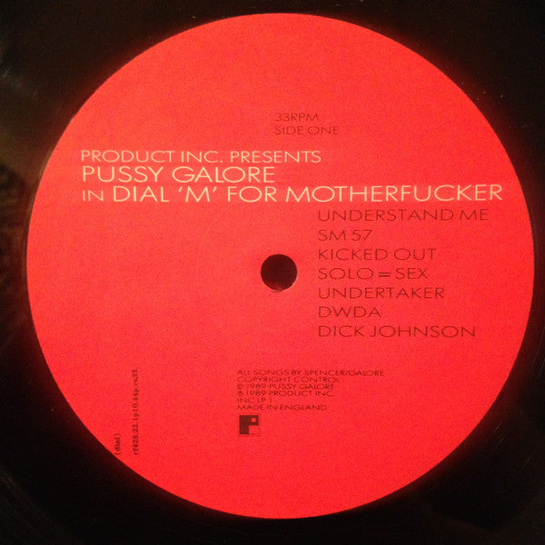 Image of Label Cover of LP - VG/VG - PUSSY GALORE, Dial M (Product Inc; INCLP1, UK 1989, No Poster), Strong VG,  - 2946098S