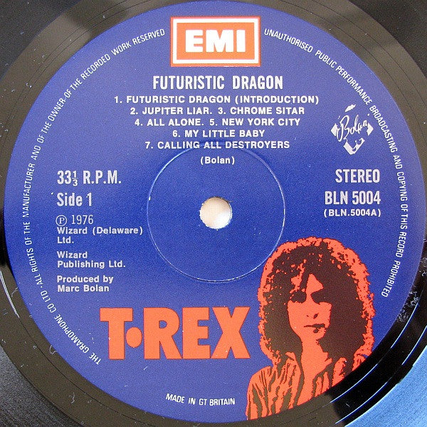 Image of Label Cover of LP - VG/G - T. REX, Futuristic Dragon (EMI; BLN5004, UK 1976, Inner), ,  - 3116181C