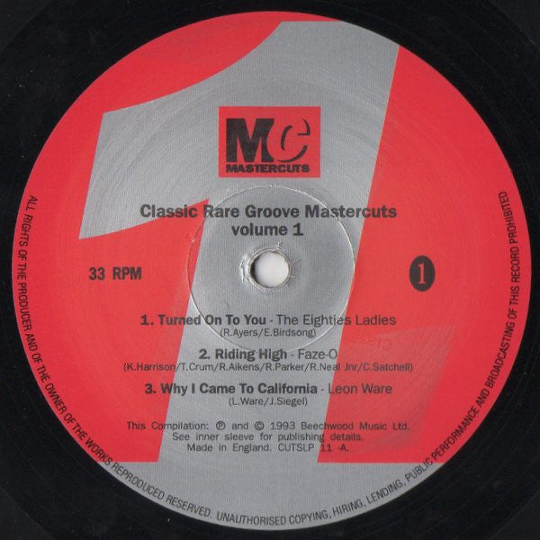 Image of Label Cover of 2xLP - VG/VG - VARIOUS, Classic Rare Groove Mastercuts Volume 1 (Mastercuts; CUTSLP 11, UK 1993, Gatefold, Insert), ,  - 3226318E