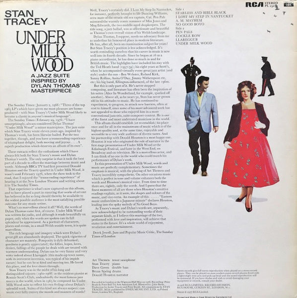 Image of Back Cover of 2224502E: LP - STAN TRACEY, DONALD HOUSTON, Under Milk Wood (RCA; PL 25073, UK 1976, Picture Sleeve)   VG+/VG+